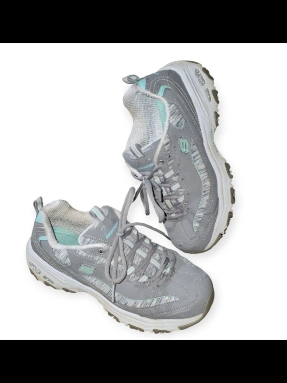 Skechers Women's Gray & Mint Athletic Sneakers Size 7